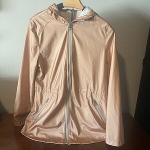 Nautica Women’s Medium Peach Hooded Rain Jacket with Zipper